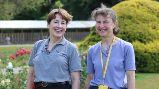 Gillian and Sarah volunteering in our gardens