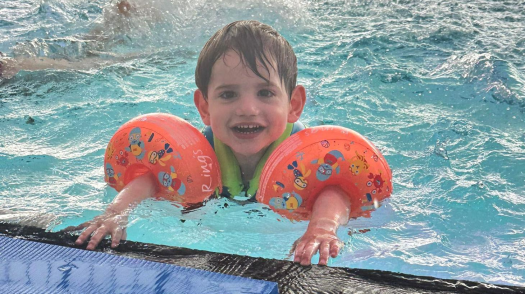 Noah in the hydrotherapy pool