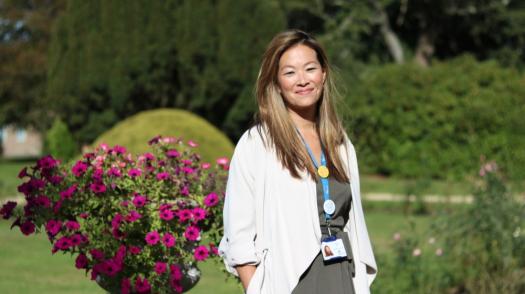 Jenny Jim in the Rose garden at Tadworth Court.