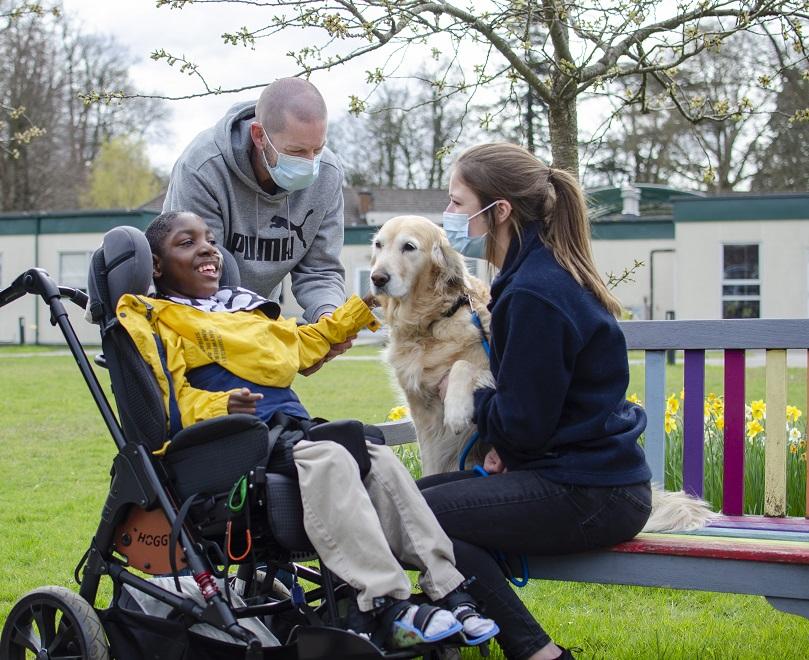 Dog Summer visiting The Children's Trust