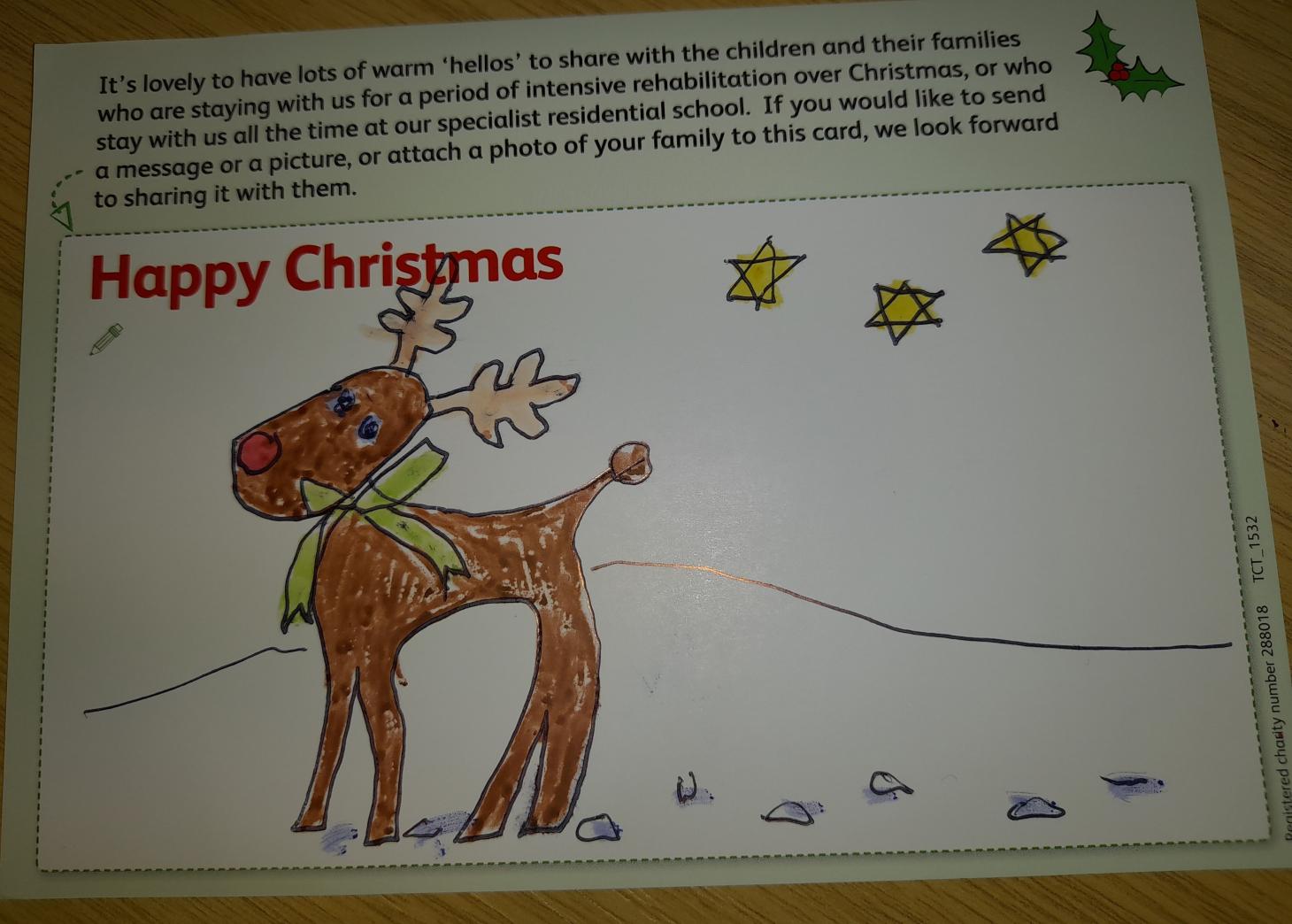 Drawing of a reindeer from one of our supporters