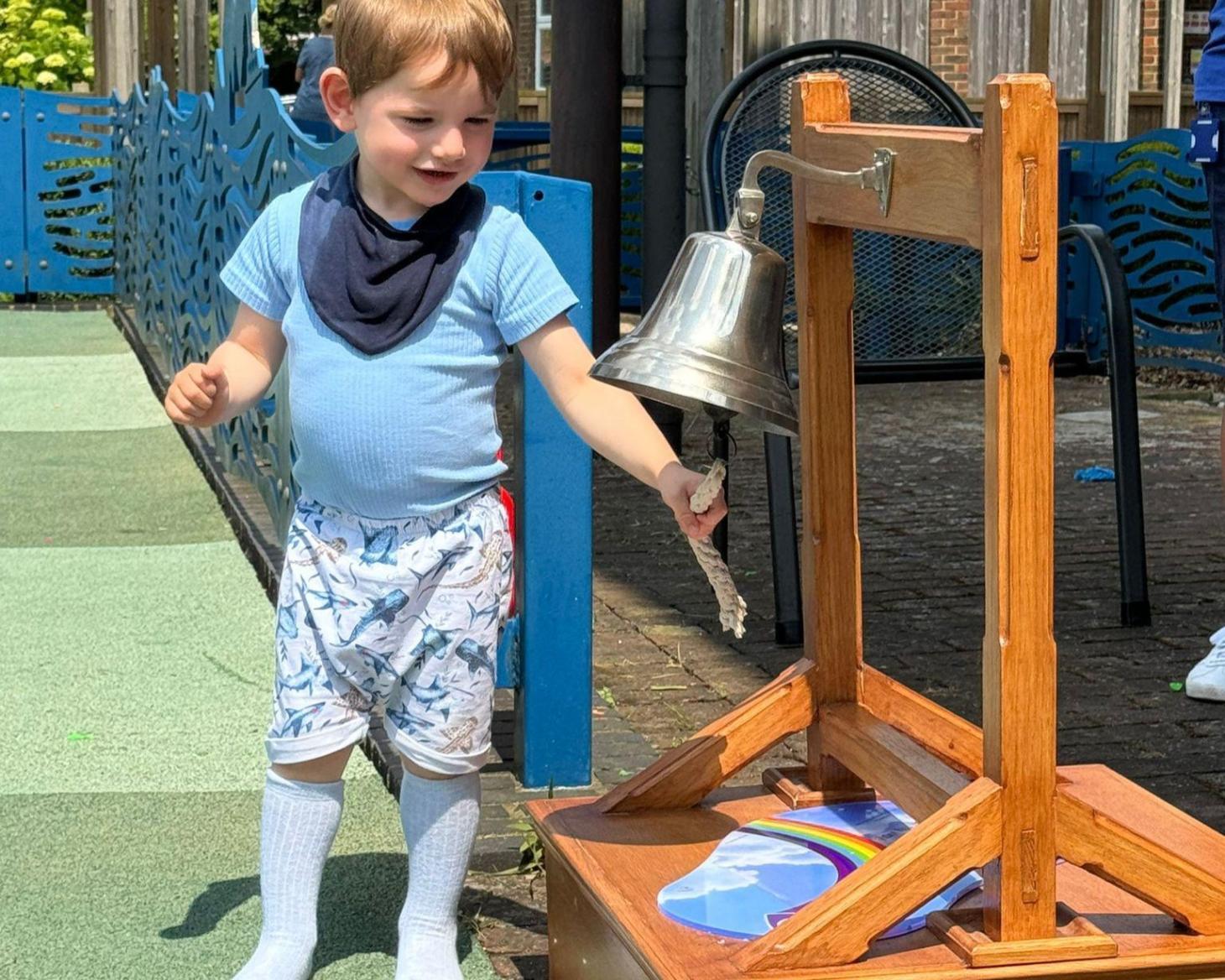 Noah at his bell ringing