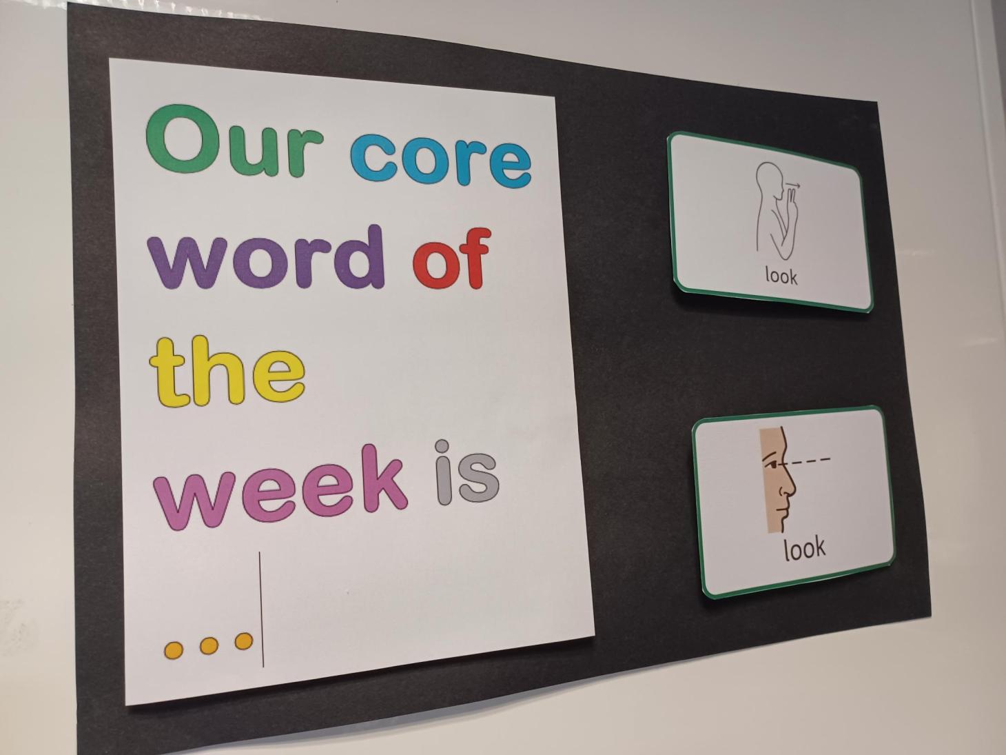 sign with the core word of the week