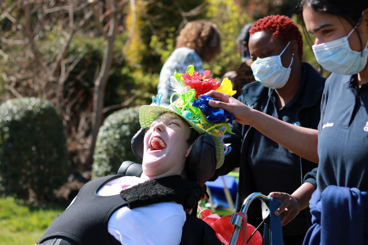 girl wearing easter bonnet