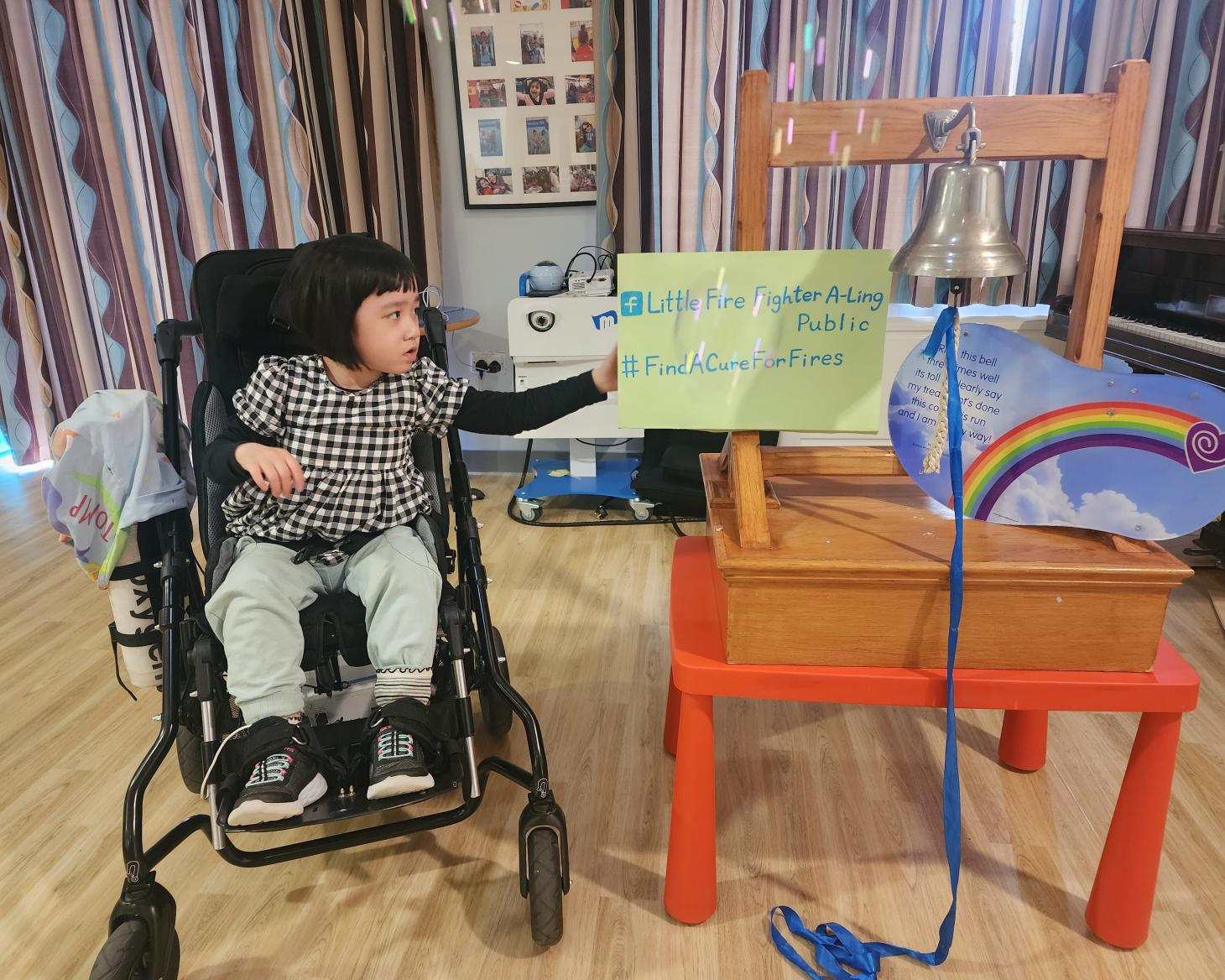 A-ling at her bell ringing ceremony