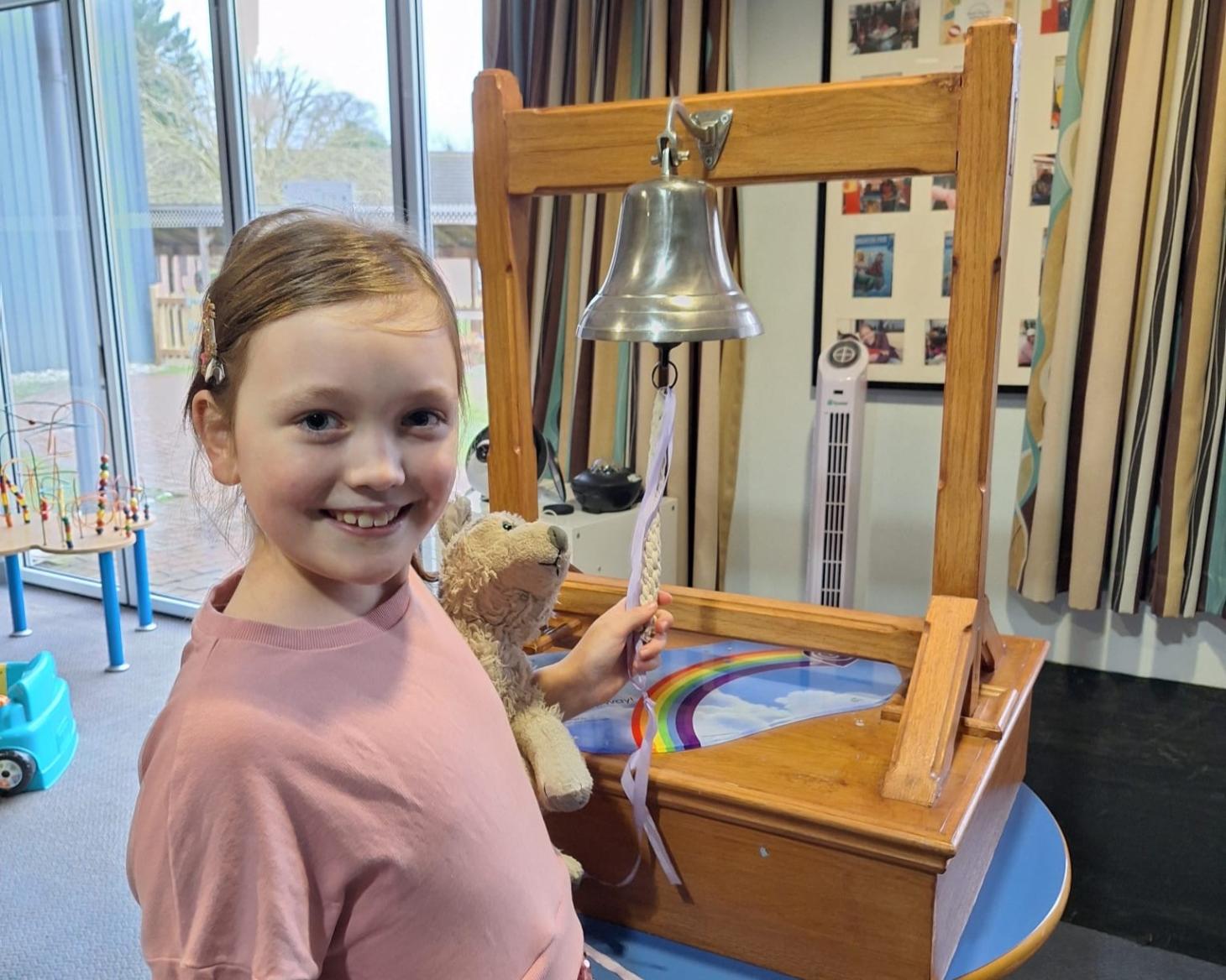 Violet ringing the going home bell