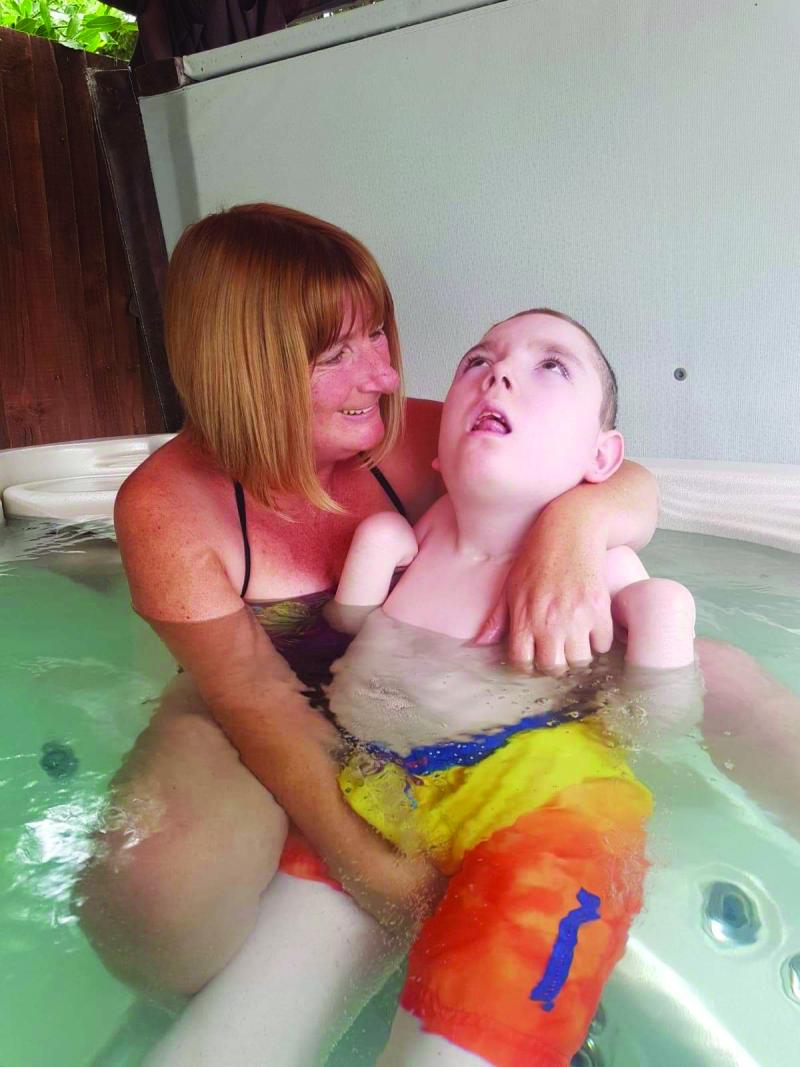 Charlie in his hot tub