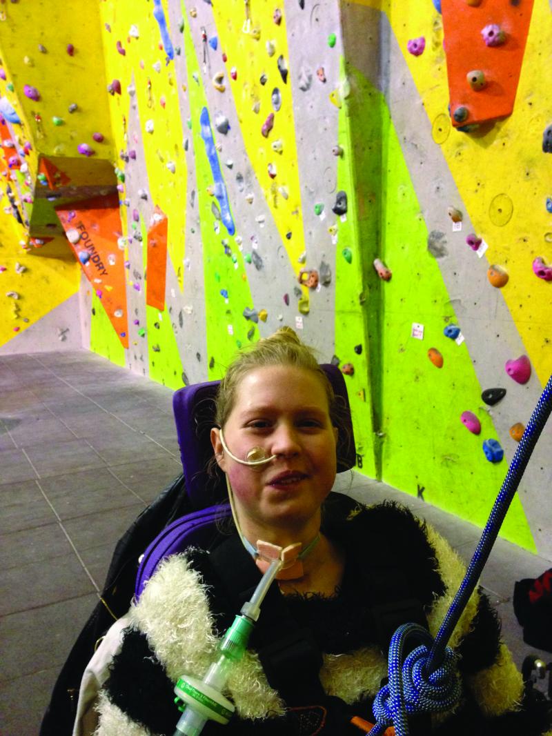 Clare starting her climbing journey