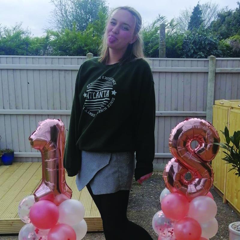 Megan celebrating her 18th birthday