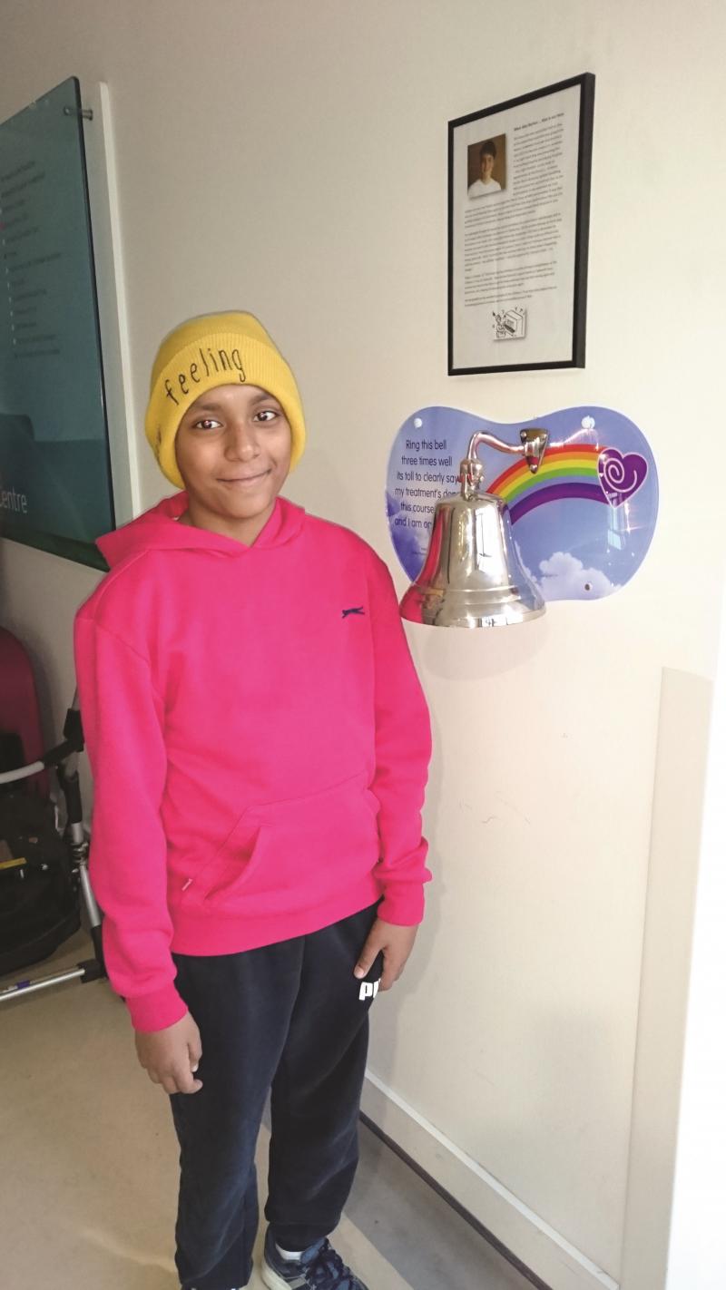 Velstrin ringing the going home bell