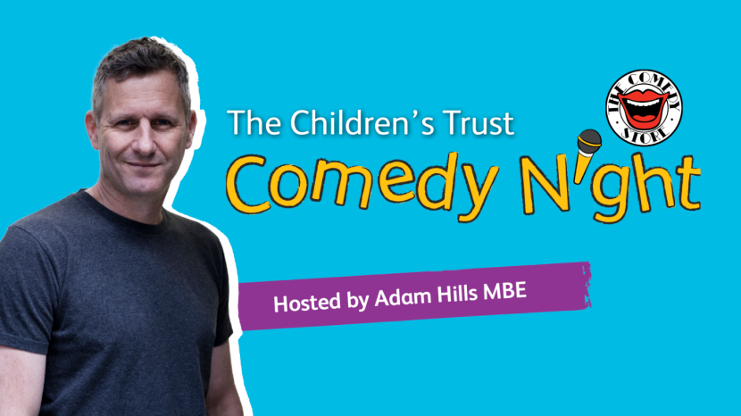 Comedy Night banner featuring Adam Hills