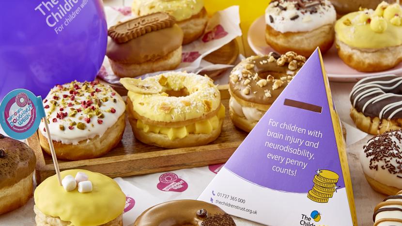 doughnuts and fundraising box