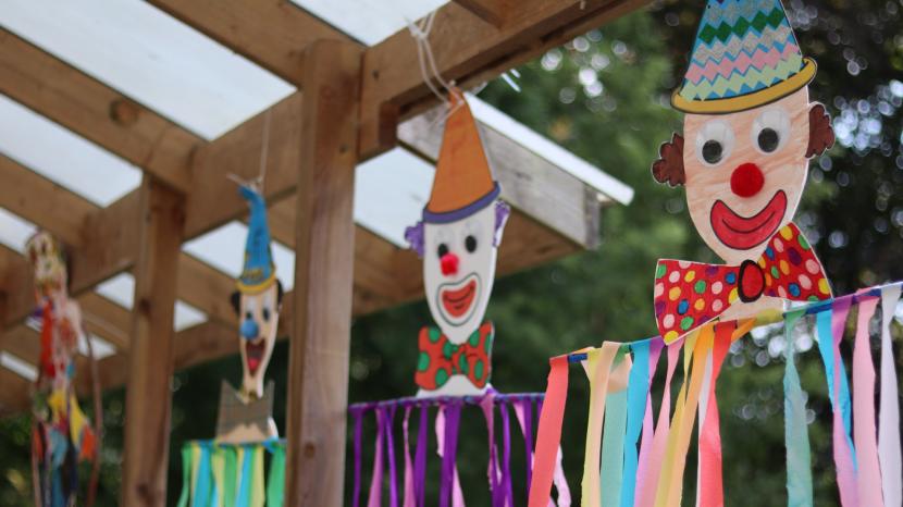 Clown artwork created during The Big Top Art Festival