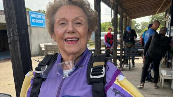 Pauline at the skydive centre