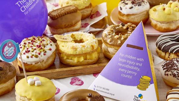 doughnuts and fundraising box